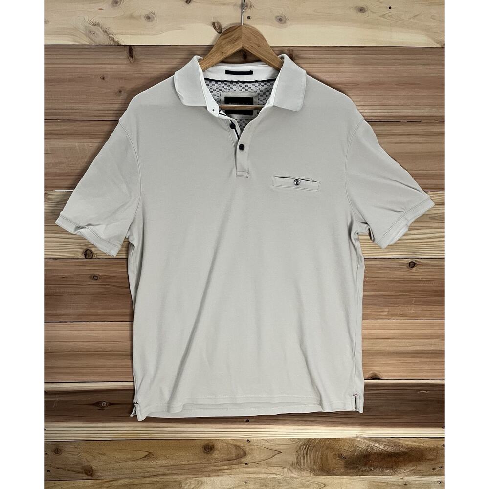 Jachs New York Mens XL Polo Shirt Beige Short Sleeve Casual